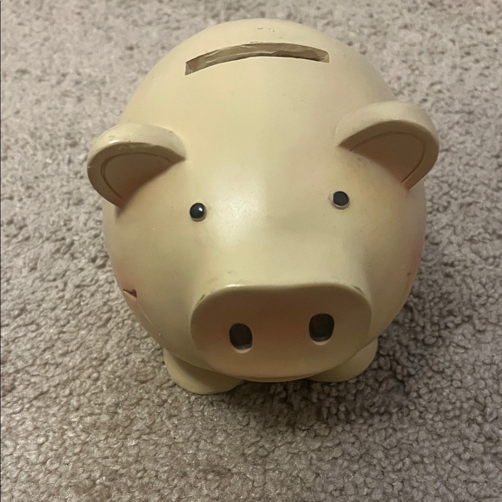 Cream Piggy Bank